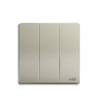 ABB开关插座 轩致无框 香槟银三位双控开关 16AXAF121-CS