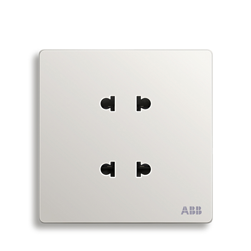 ABB开关插座 轩致无框二位中标 二 二极插座10AAF212