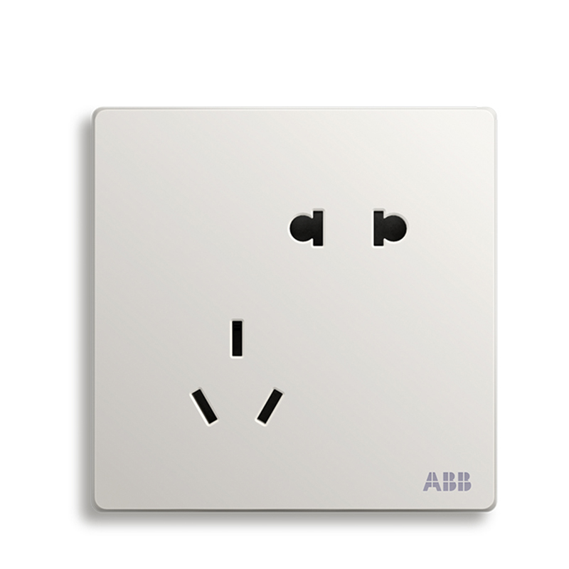 ABB开关插座 轩致无框二位中标 二三极插座10AAF205