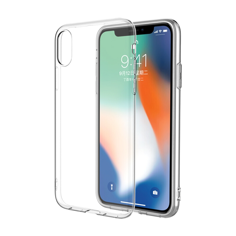 ESCASE 苹果iPhoneX/Xs手机壳 5.8英寸全包透明硅胶防摔TPU保护套软壳 本色透明