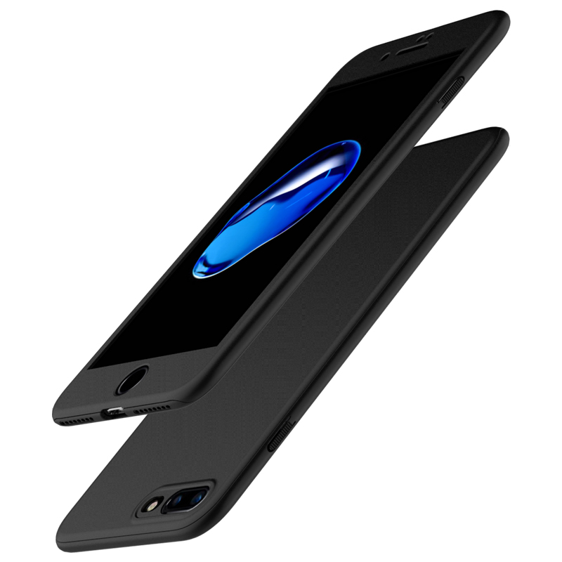 ESCASE 苹果7手机壳 iPhone手机套8 保护套硬防摔女款全包男磨砂 4.7英寸-优雅黑