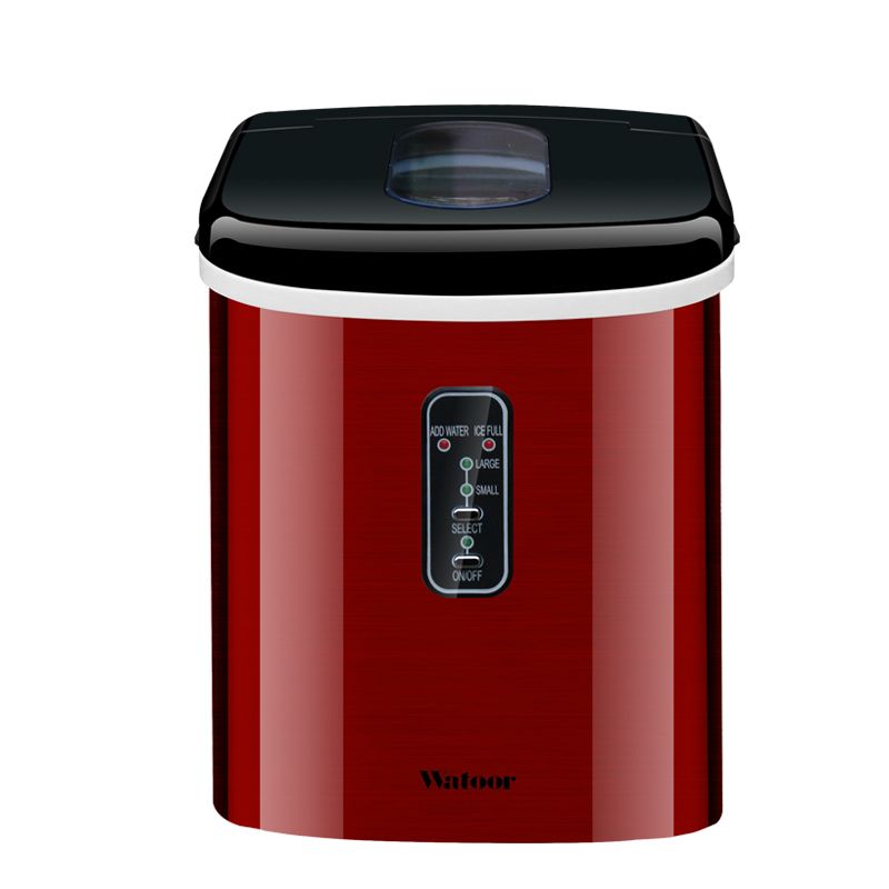 沃拓莱WZB-16S商用制冰机圆冰块制冰机冰颗奶茶店酒吧KTV商用家用小型迷你16kg公斤 奶茶店设备(红色)