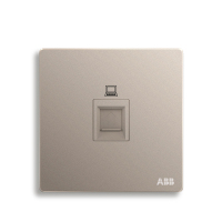 ABB开关插座 轩致无框朝霞金一位超5类电脑插座RJ45AF331-PG