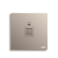 ABB开关插座 轩致无框朝霞金一位6类电脑插座RJ45AF333-PG