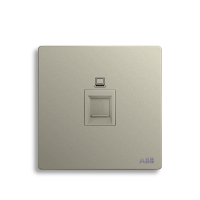 ABB开关插座 轩致无框香槟银一位超5类电脑插座RJ45AF331-CS