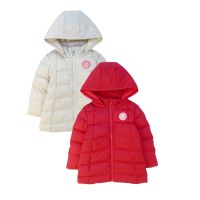 安笛贝乐品牌正品女童酒红色羽绒服加厚中长款儿童卡其色羽绒服90%羽绒保暖外套90-130cm