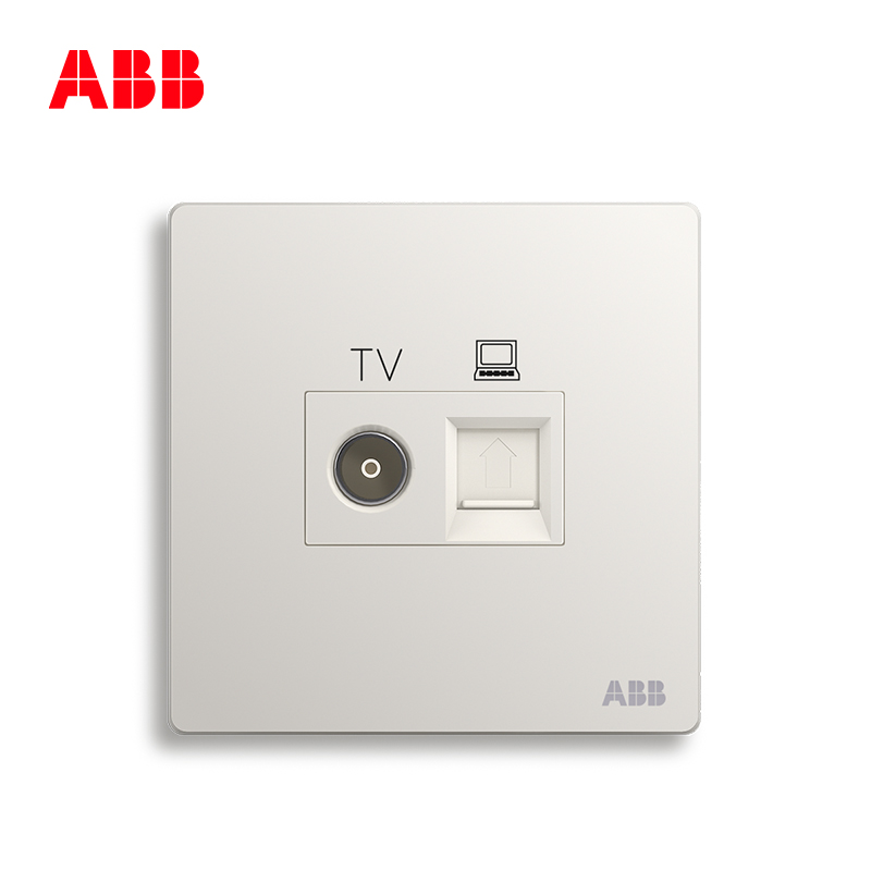 ABB开关插座 轩致无框二位电视/6类电脑插座RJ45AF334