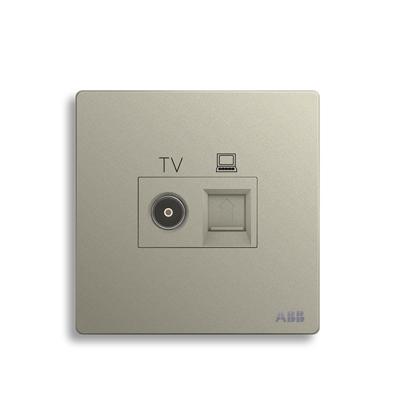 ABB开关插座 轩致无框二位电视/超5类电脑插座RJ45AF325-CS
