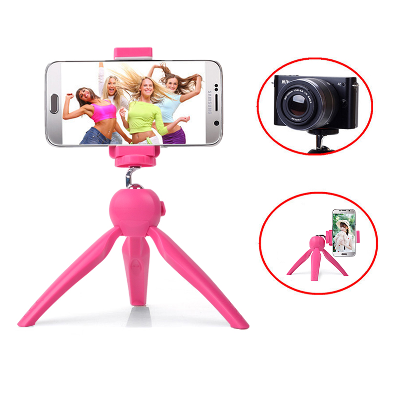 ESCASE 三脚架单反手机支架 直播三脚支架 3.5-6寸手机及单反相机通用款 视频会议直播看电视剧桌面支架 樱花粉