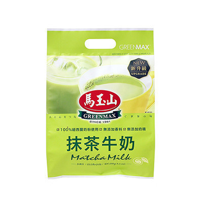 GreenMax 马玉山 抹茶牛奶 15g×14pcs/袋 台湾进口冲饮 抹茶味 袋装抹茶粉