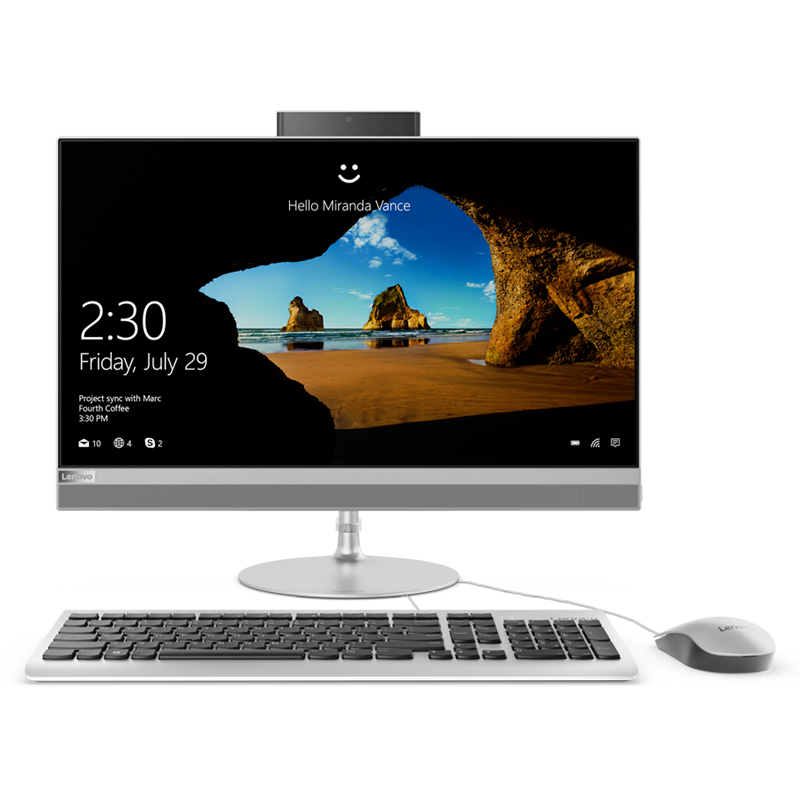 联想(Lenovo)IdeaCentre AIO 520 23.8英寸一体机台式电脑(I5-7400T 8G 128GB+1TB 银色)