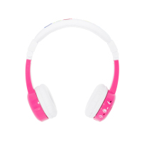 buddyPHONES InFlight儿童耳机头戴式可折叠学生学英语通话有线耳机飞机可用生日礼物可爱卡通节日礼品 粉色