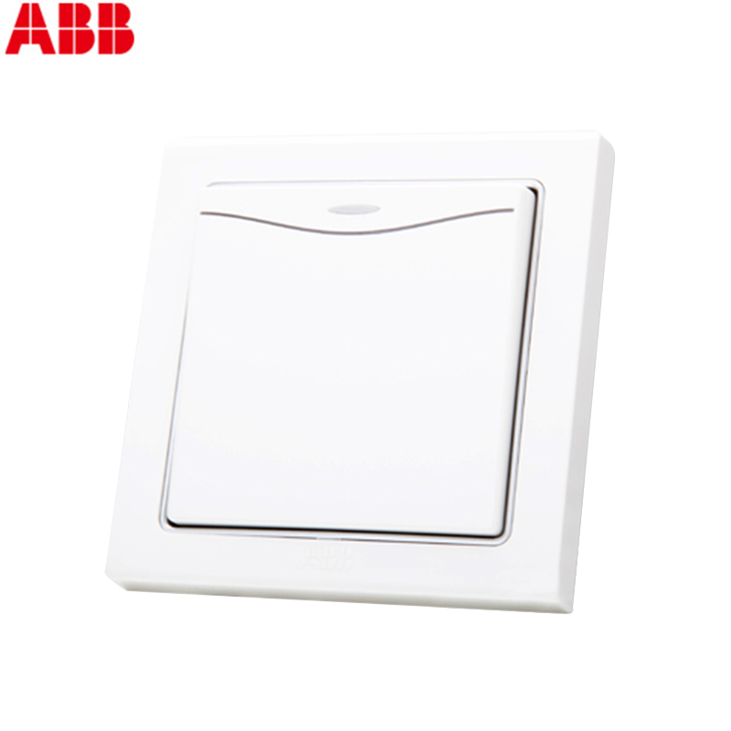 瑞士ABB 开关插座 德静一位双控带装饰线开关 10AXAJ135