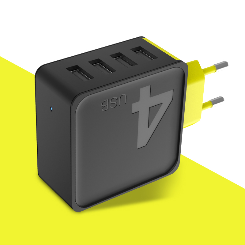 Sugar Travel Charger (4-Port) 方糖系列四口旅行充电器 欧规 黑色