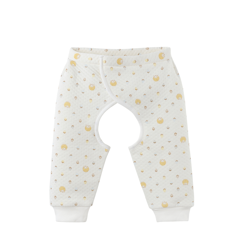 ［苏宁自营］英氏新生儿裤子纯棉婴儿开裆裤夹棉男女宝宝保暖裤154473