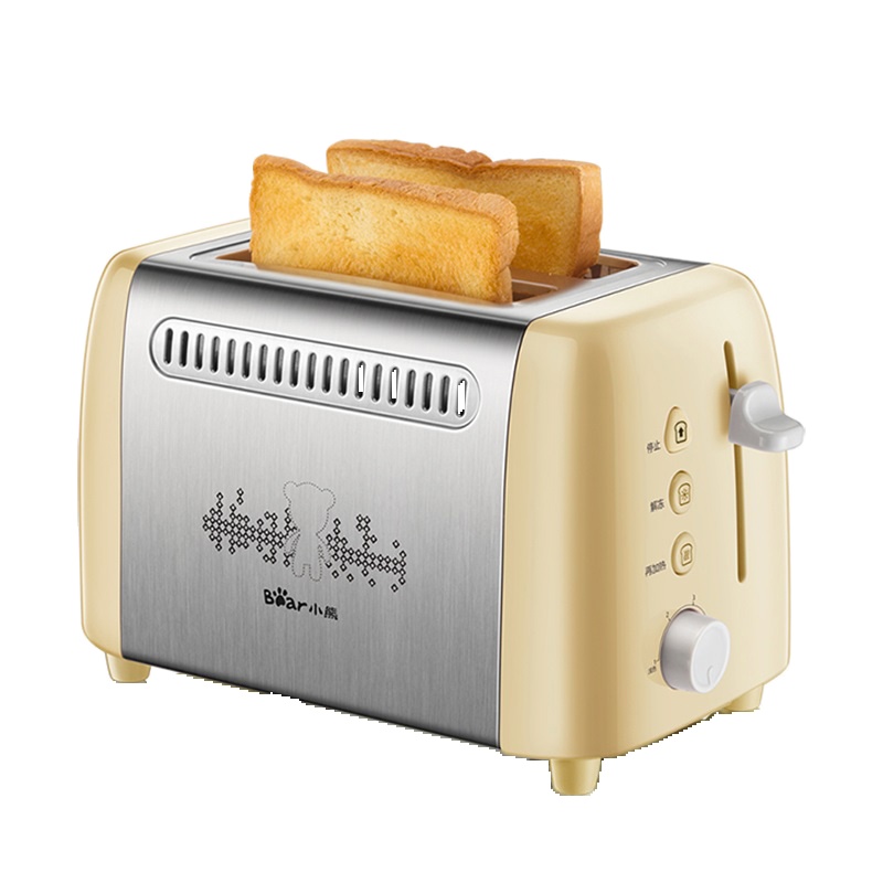 小熊(Bear)多士炉DSL-A02W1 全自动解冻不锈钢多功能小型烤吐司烤面包机早餐机懒人早餐苏宁自营