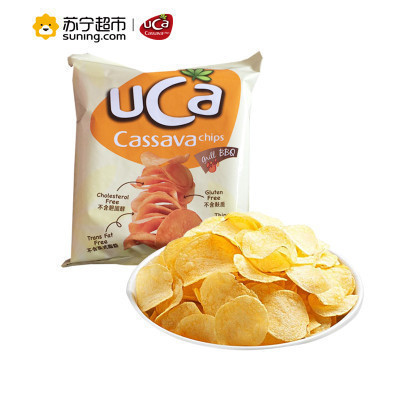 马来西亚薯片进口UCA木薯片烧烤风味办公室休闲零食膨化食品60g