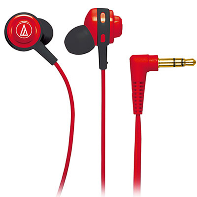 audio-technica/铁三角 ATH-COR150 动圈型 入耳式音乐耳机无线控 耳挂式运动耳机 （红色）