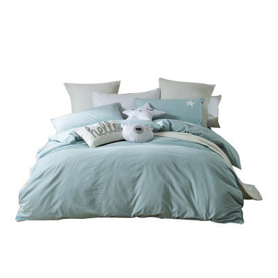 LOVO家纺出品 水洗棉纯棉四件套全棉床品套件床上用品床单被套