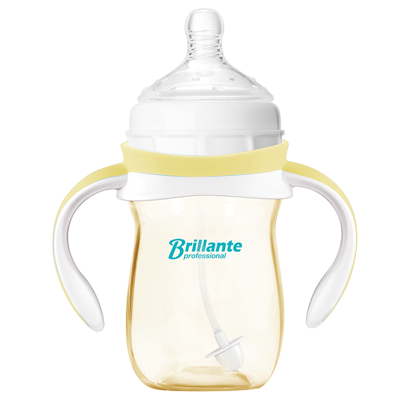 贝立安(Brillante)宽口径PPSU吸管学饮奶瓶-300ML BYP33 适用于12个月以上的宝宝