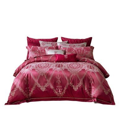 LOVO 罗莱生活出品 轻奢系列提花纯棉四件套全棉床品套件床上用品床单被套