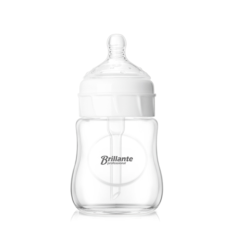 [苏宁自营]贝立安(Brillante)宽口径防胀气压制玻璃奶瓶150ML BYP15适用于6个月以上宝宝