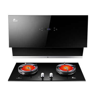 红日烟灶套装JE701+E003C 侧吸式双电机大吸力油烟机红外线猛火灶(天然气/液化气)拍下请备注气源