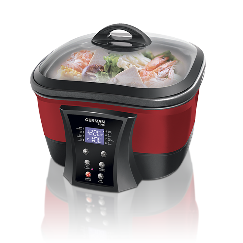 德國寶 (GERMANPOOL) DFC-515R 變頻萬用鍋 電燉鍋 紅黑色