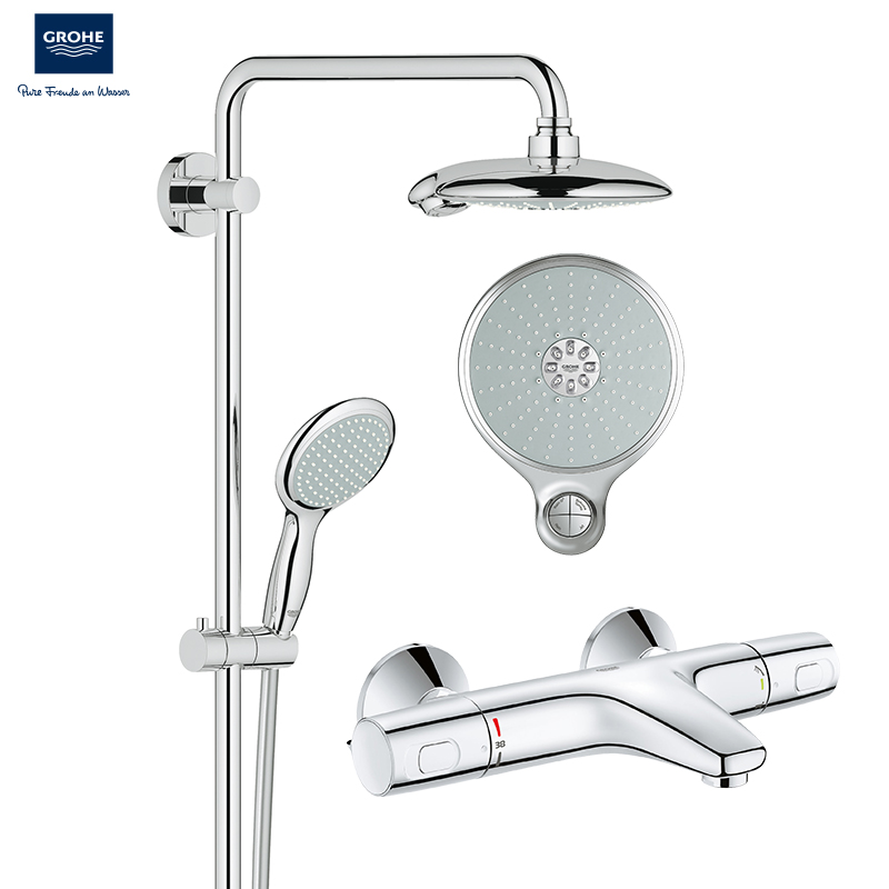 德国-高仪(GROHE)冷触恒温淋浴花洒 190mm4键11式顶喷 34227002+27911000