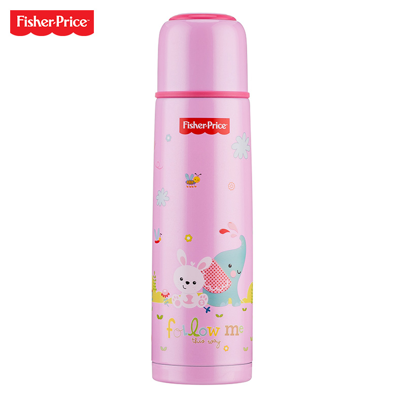 Fisher Price 费雪儿童保温杯可爱不锈钢便携水杯子500ml FP-8009A 粉红
