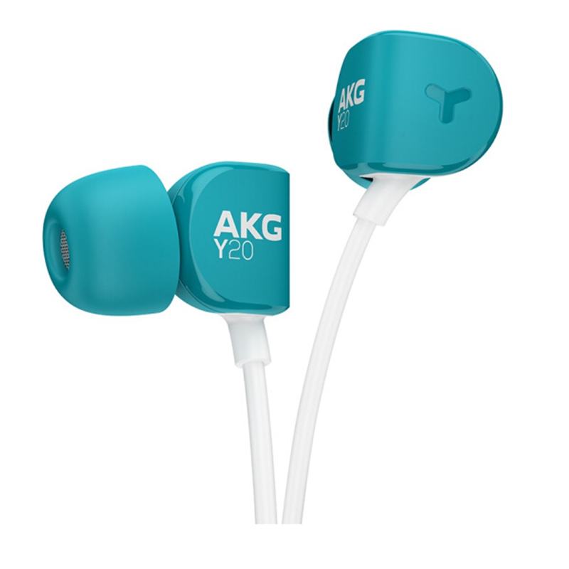 AKG Y20U 立体声入耳式耳机 音乐耳麦 手机耳机 通用线控一键兼容 带麦可通话 蓝色