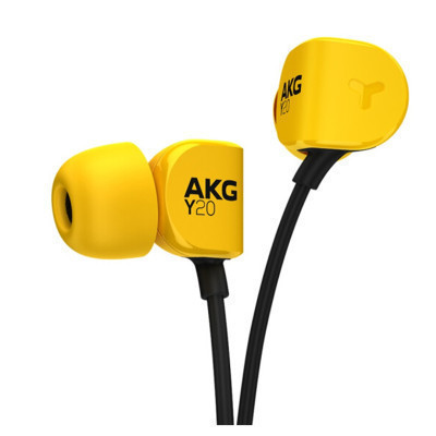 AKG Y20U 立体声入耳式耳机 音乐耳麦 手机耳机 通用线控一键兼容 带麦可通话 黄色