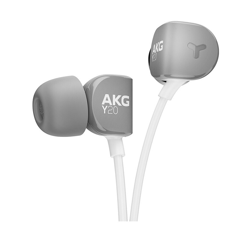 AKG Y20U 立体声入耳式耳机 音乐耳麦 手机耳机 通用线控一键兼容 带麦可通话 灰色