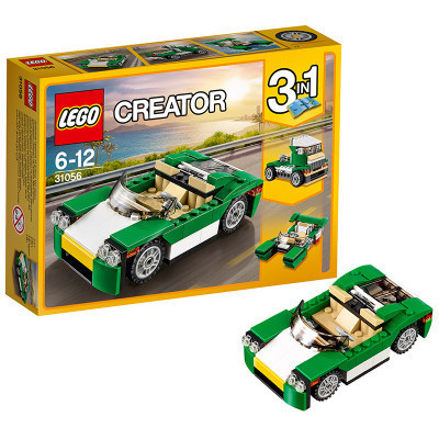 LEGO乐高 Creator创意百变系列 绿色敞篷车31056 塑料玩具 50-100块 6-14岁