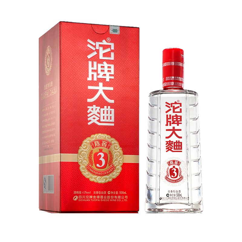 沱牌(TUOPAI)舍得 沱牌大曲 陈窖3 42度 500ml*6 箱装浓香型白酒