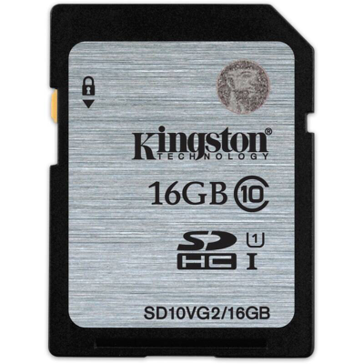 金士顿(Kingston)SD卡(SD10VG2/16G) 80MB/s 相机存储卡 Class10 UHS-I