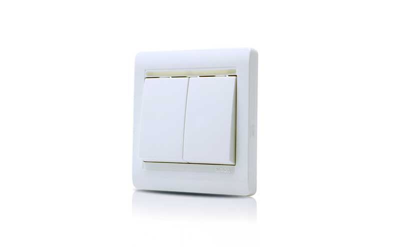 西蒙开关插座面板55系列二开单控开关二位单联开关N51021B