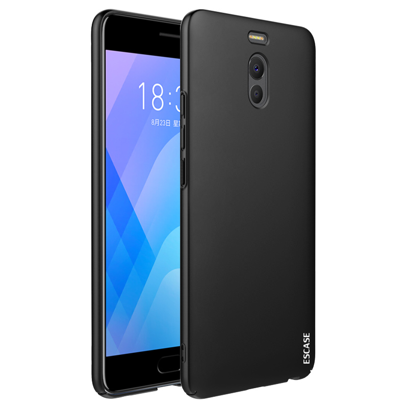 ESCASE 魅族魅蓝Note6手机保护壳/套[送可拆卸指环扣]全包烤漆肤感硬壳 黑色