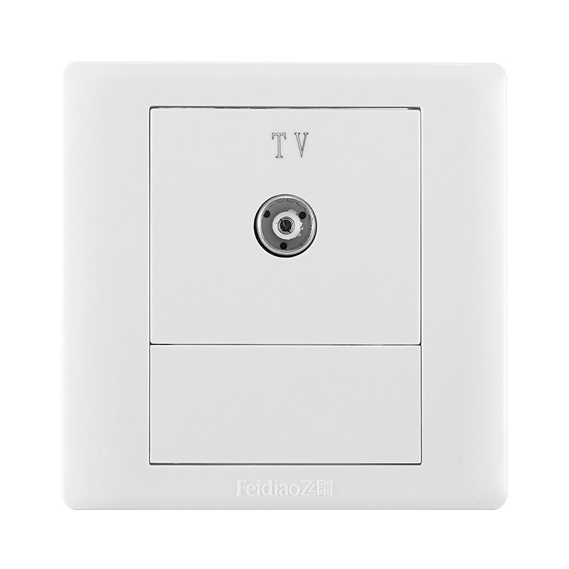 飞雕(FEIDIAO)开关插座面板 电视分支器(普通)电源墙壁面板 86型A3嘉润白