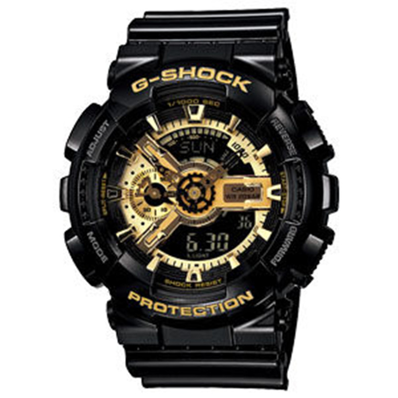 卡西欧G-SHOCK GA-110GB男士运动黑金防水运动手表