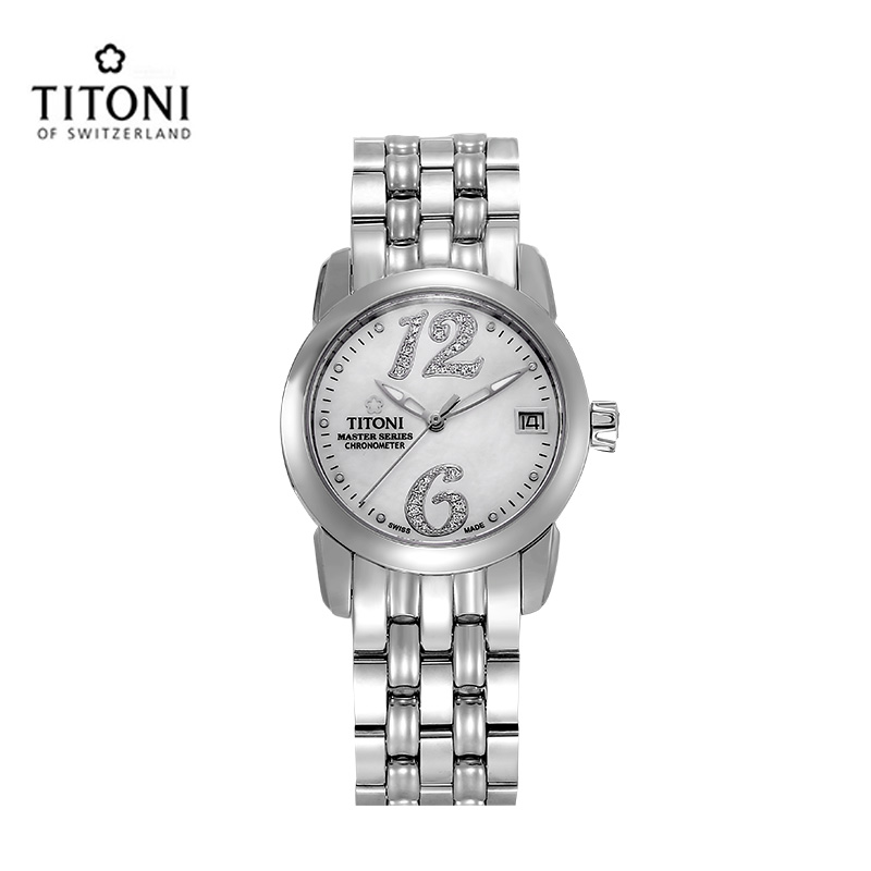 TITONI梅花天文台系列机械表女表23588S-331