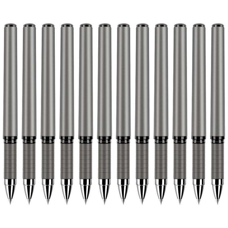得力(deli)S26黑色中性笔0.7mm12支/盒水性笔 签字笔 黑水笔 文具碳素书写笔 黑笔 财务用笔 学生文具