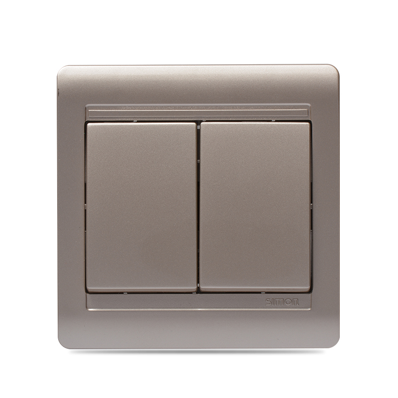 西蒙开关插座面板55系列二开单控开关二位单联开关N51021B-56