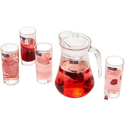 [Scybe]喜碧达尔克水具套装五件套玻璃冷水壶家用玻璃凉水壶优品扎壶果汁鸭嘴壶