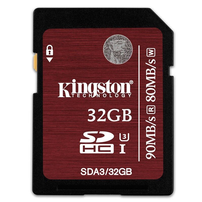 金士顿(Kingston)SD卡(SDA3)32G 90MB/s 相机存储卡UHS-I U3高速存储卡
