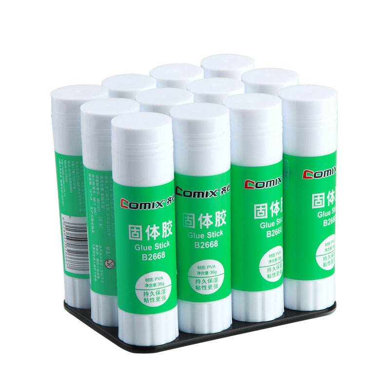 齐心(comix)绿色 PVA 36g 固体胶 B2668-N (盒*24支)