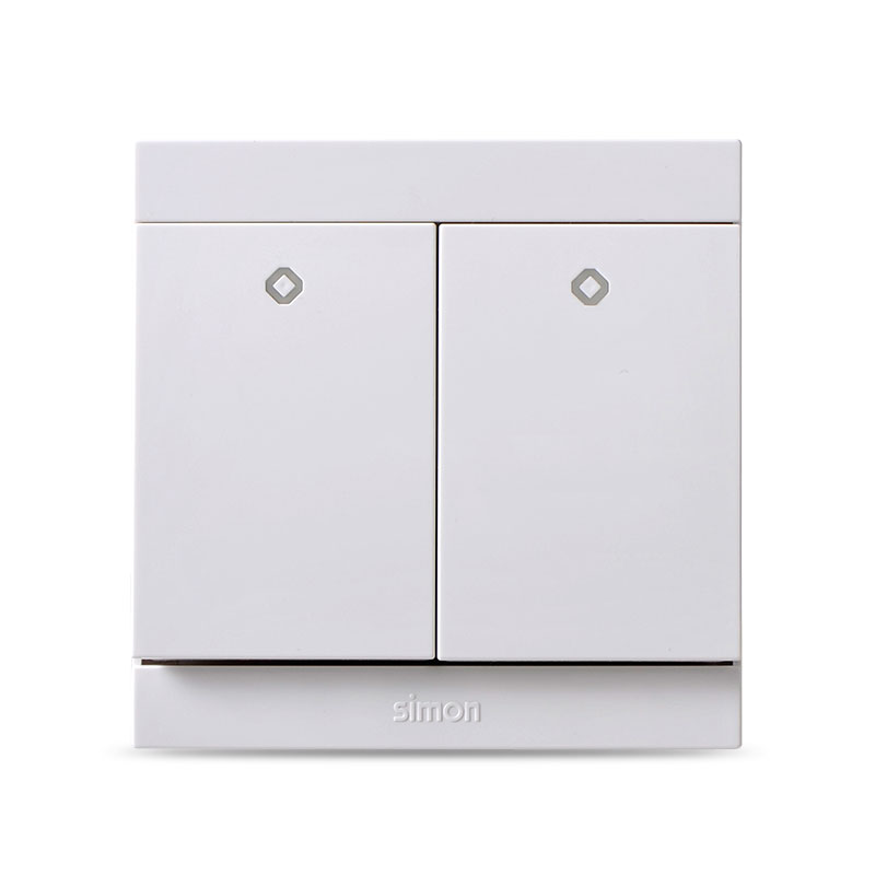 西蒙开关插座面板i3雅白色二开单控开关二位单联86型开关面板家用311021Y