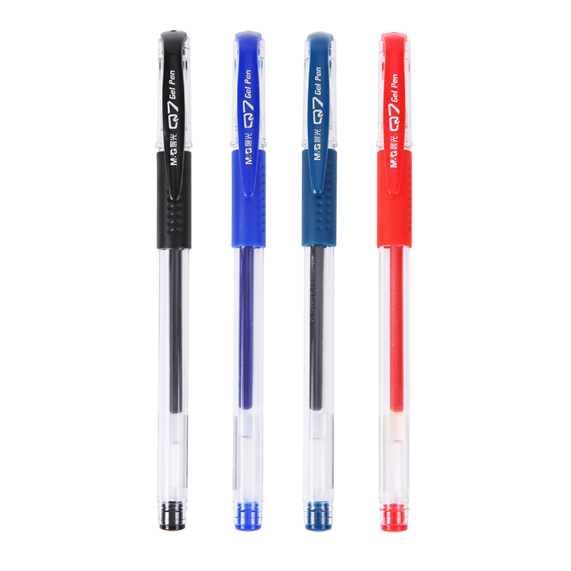 晨光具Q7中性笔0.5mm水笔签字笔水性笔 红色(一盒12支)