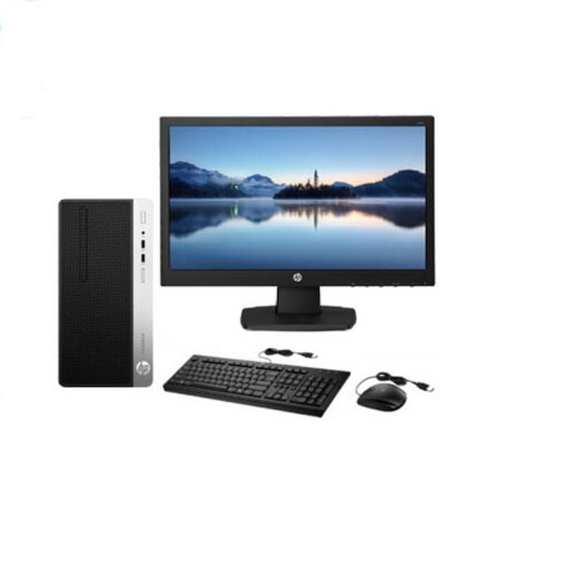 惠普(HP)ProDesk 480 G4台式商用电脑整机 20英寸显示器(I5-7500 4G 1T 集显 银黑)