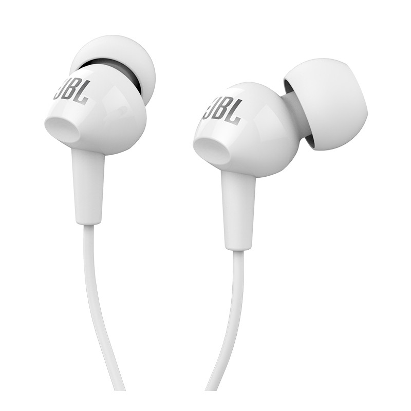 JBL C100SI 入耳式运动耳机 通话带麦线控音乐跑步耳机 耳塞 白色